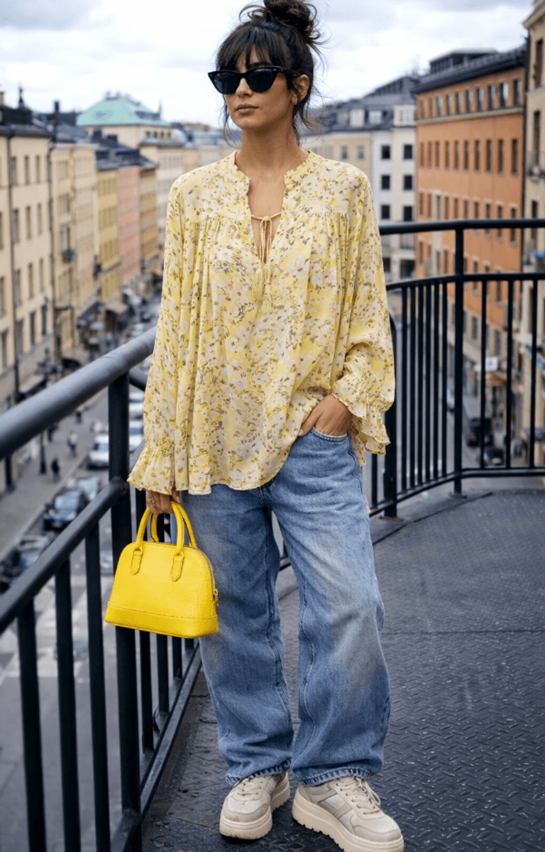SUSANNE BLOUSE YELLOW FLOWER